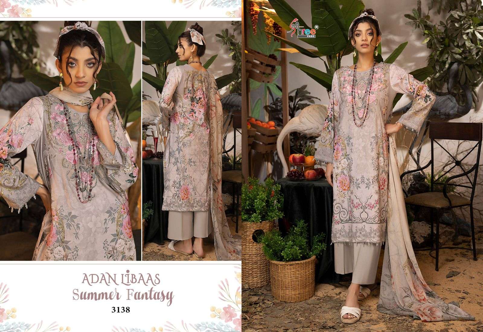 Shree Adan Libaas Summer Fantasy Cotton Dupatta Pakistani Suits Wholesale catalog