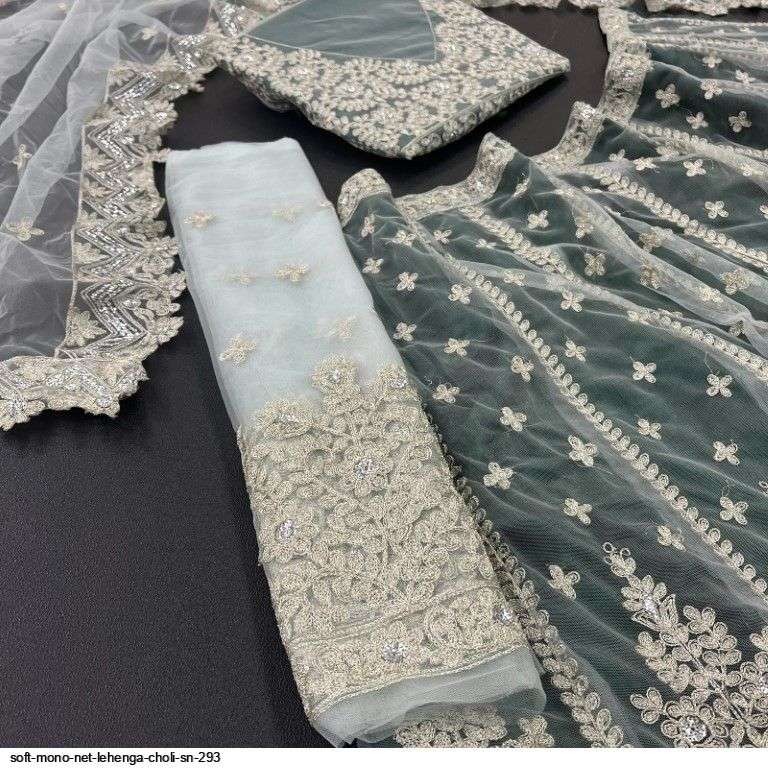 SOFT MONO NET LEHENGA CHOLI SN 293 Wholesale catalog