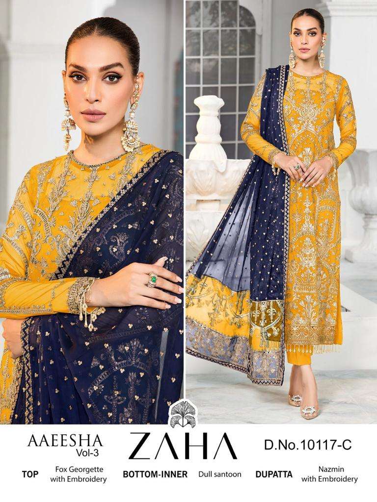 Zaha Aaeesha Vol 3 Designer Pakistani Suit Wholesale catalog