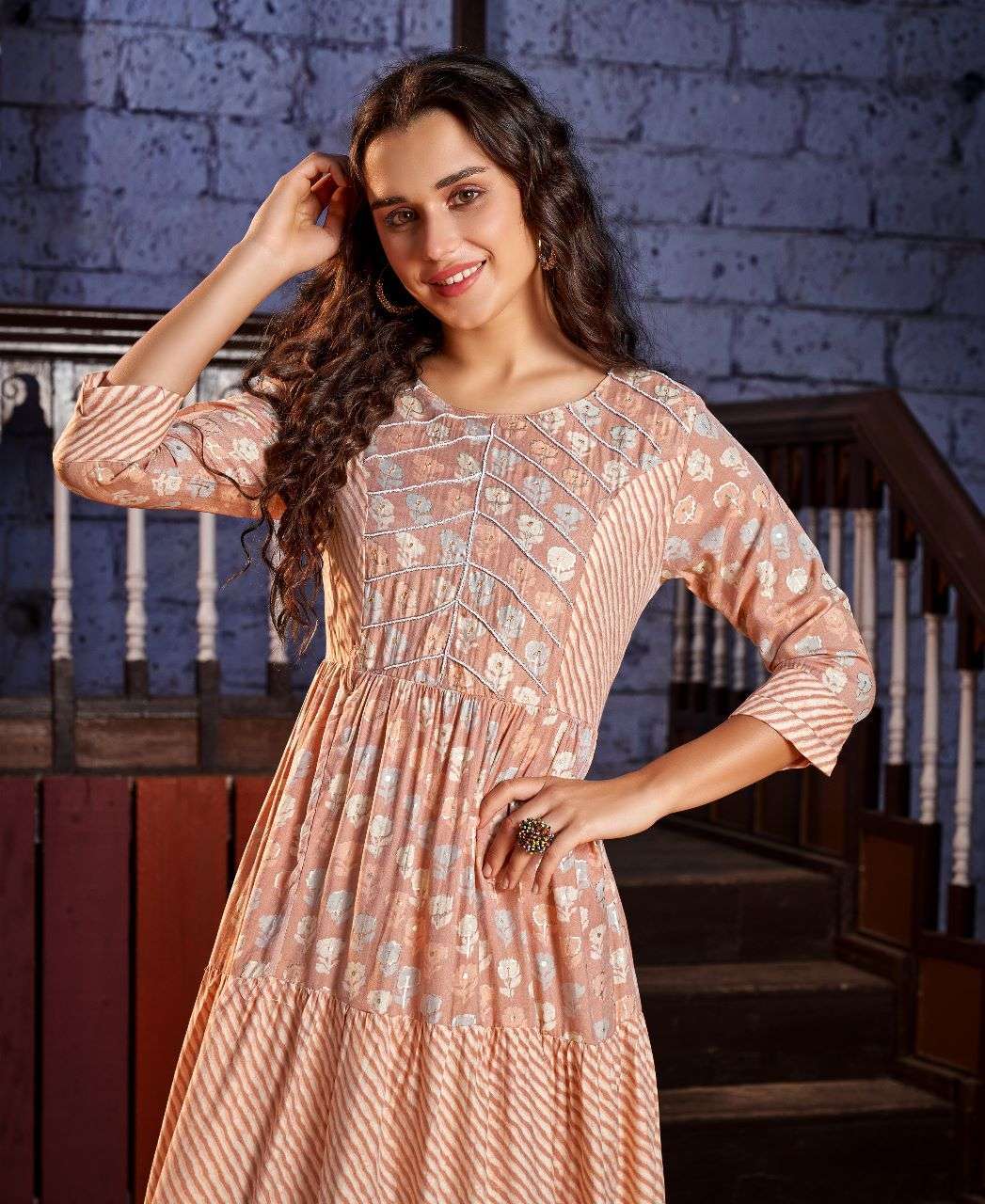 ARTRIDDH PRESENT vol - 4 HEAVY VISCOSE MASLIN GOWNS KURTI WHOLESALE CATALOG