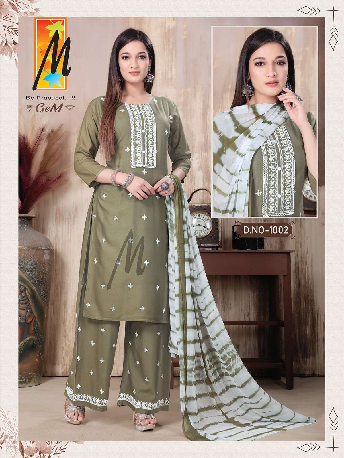 GeM  Reyon Embroidery Kurti Wholesale catalog