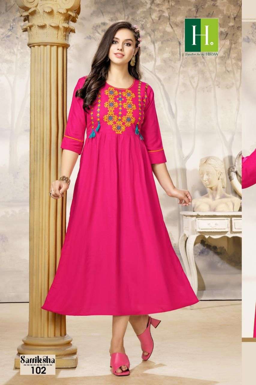 HIRWA SAMIKSHA VOL.1 Ghera Kurtis Wholesale catalog