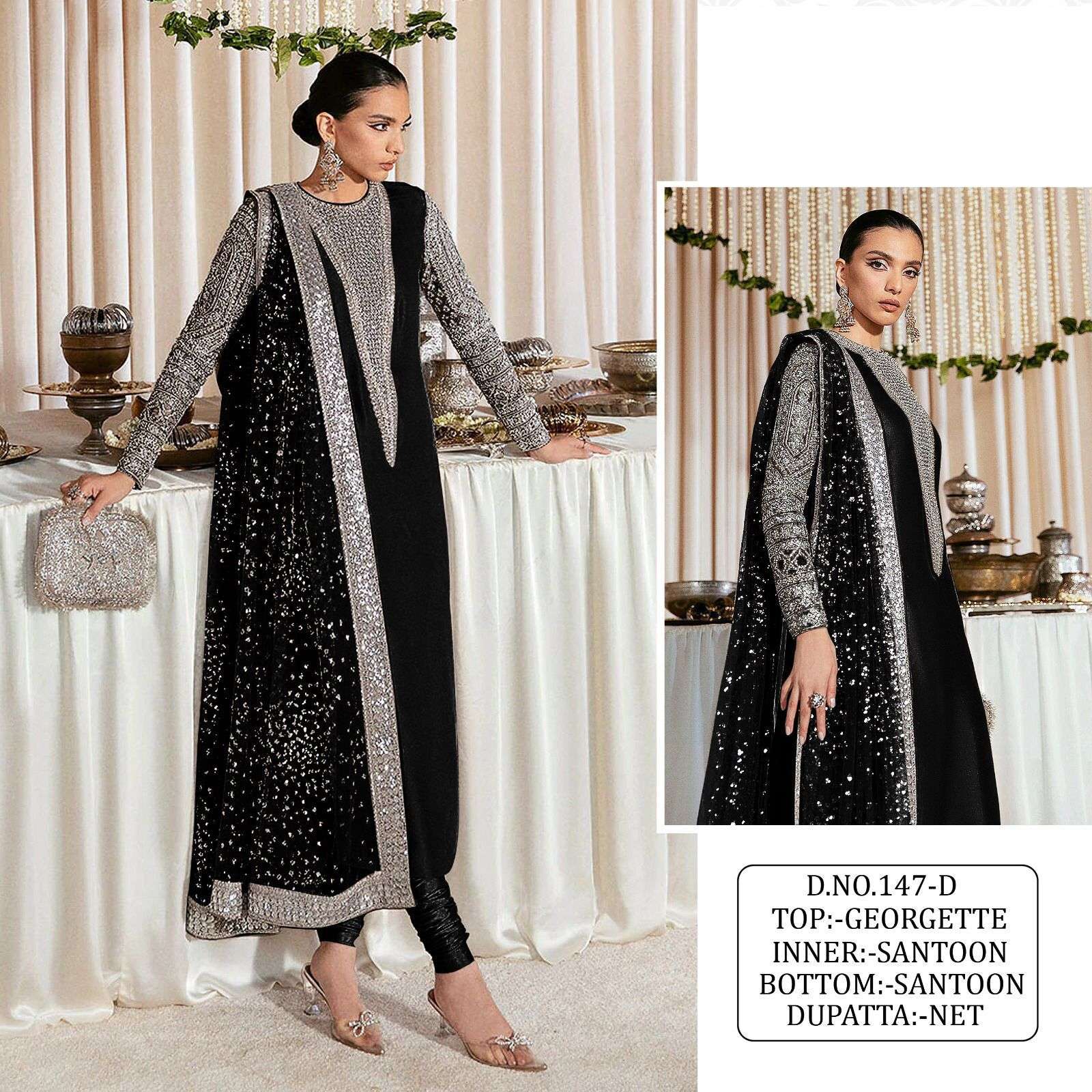 KF - 147 Fox Georgette With Multi Pakistani Suits Wholesale catalog