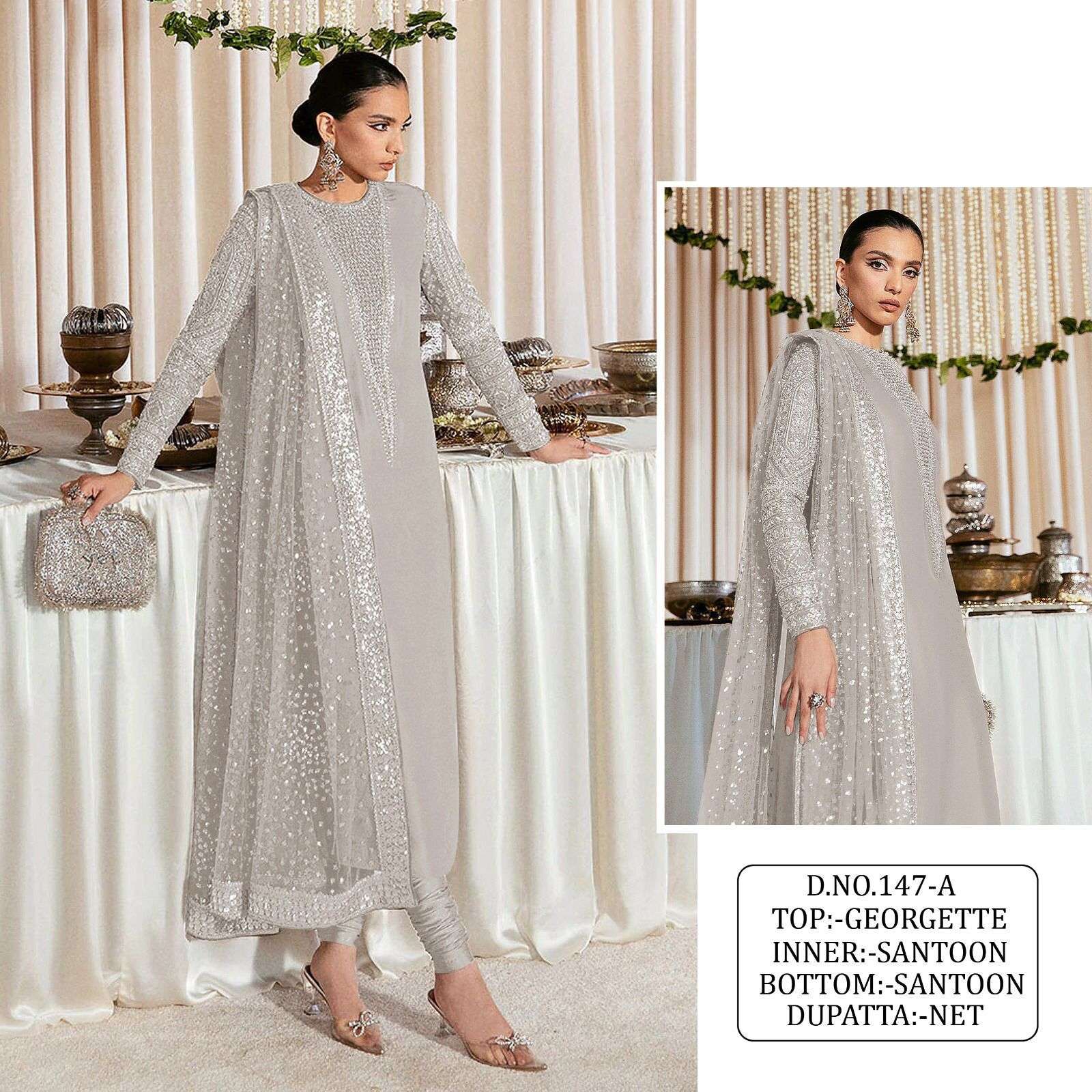 KF - 147 Fox Georgette With Multi Pakistani Suits Wholesale catalog