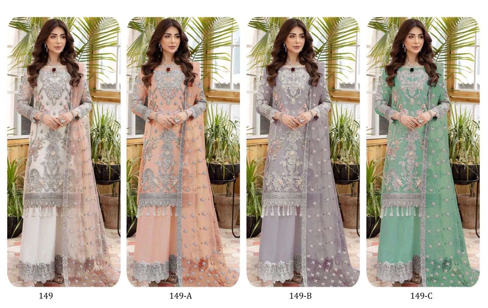 Kf 149 Embroidery Pakistani Salwar Kameez Wholesale catalog