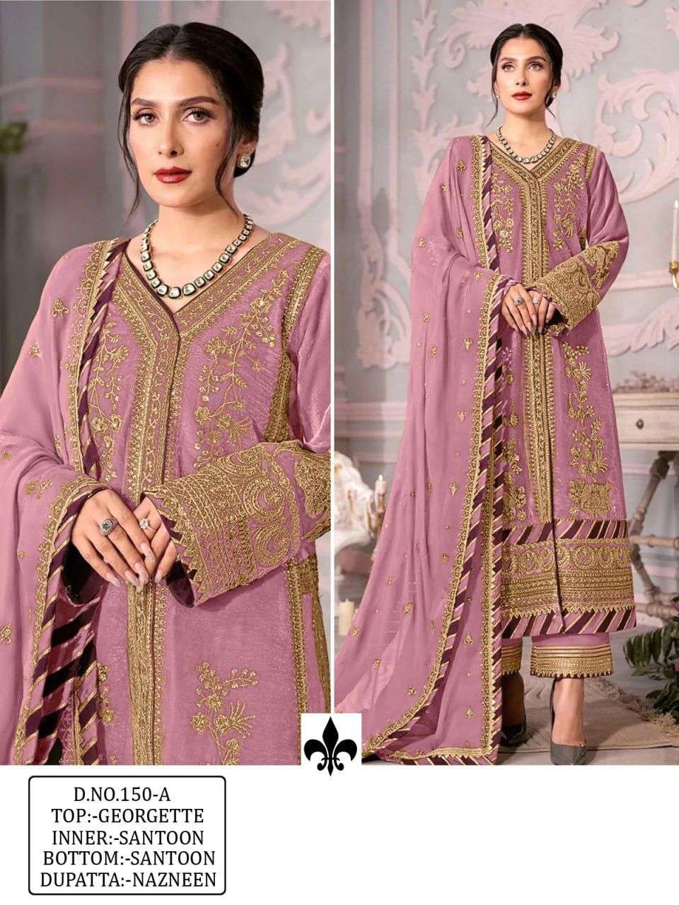 KF - 150 Embroidery Work Pakistani Suites Wholesale catalog 
