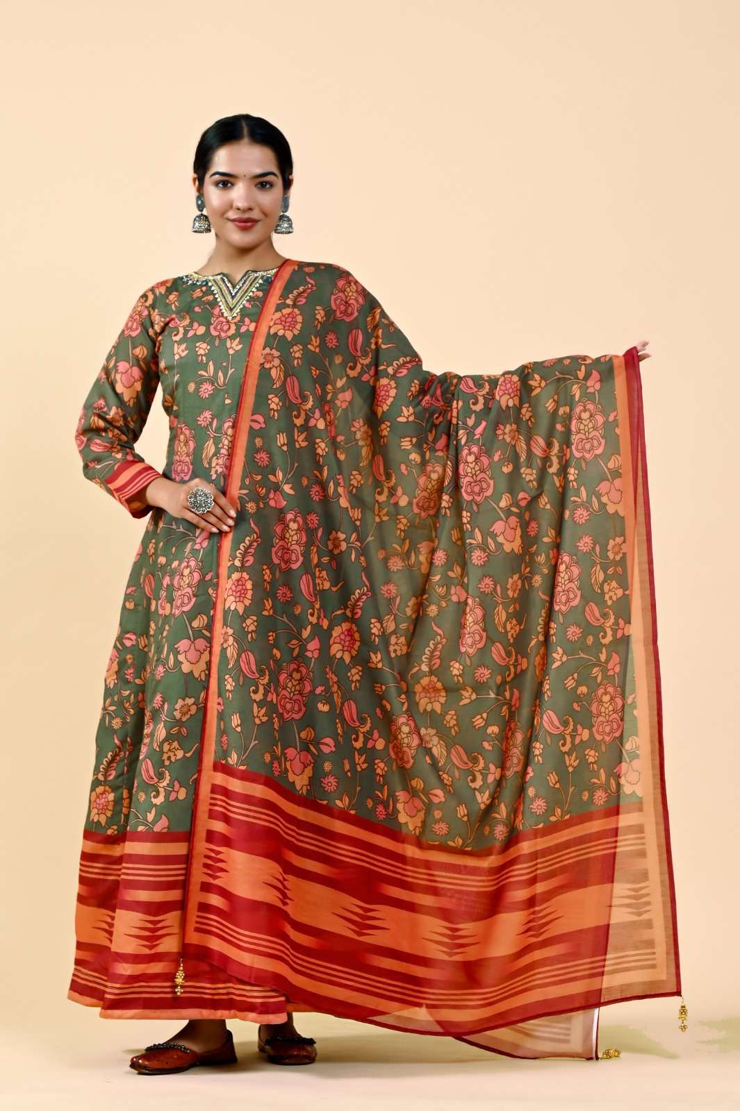 Lucaya Vol 7 Kalamkari Anarkali Readymade Gown With Dupatta Wholesale catalog