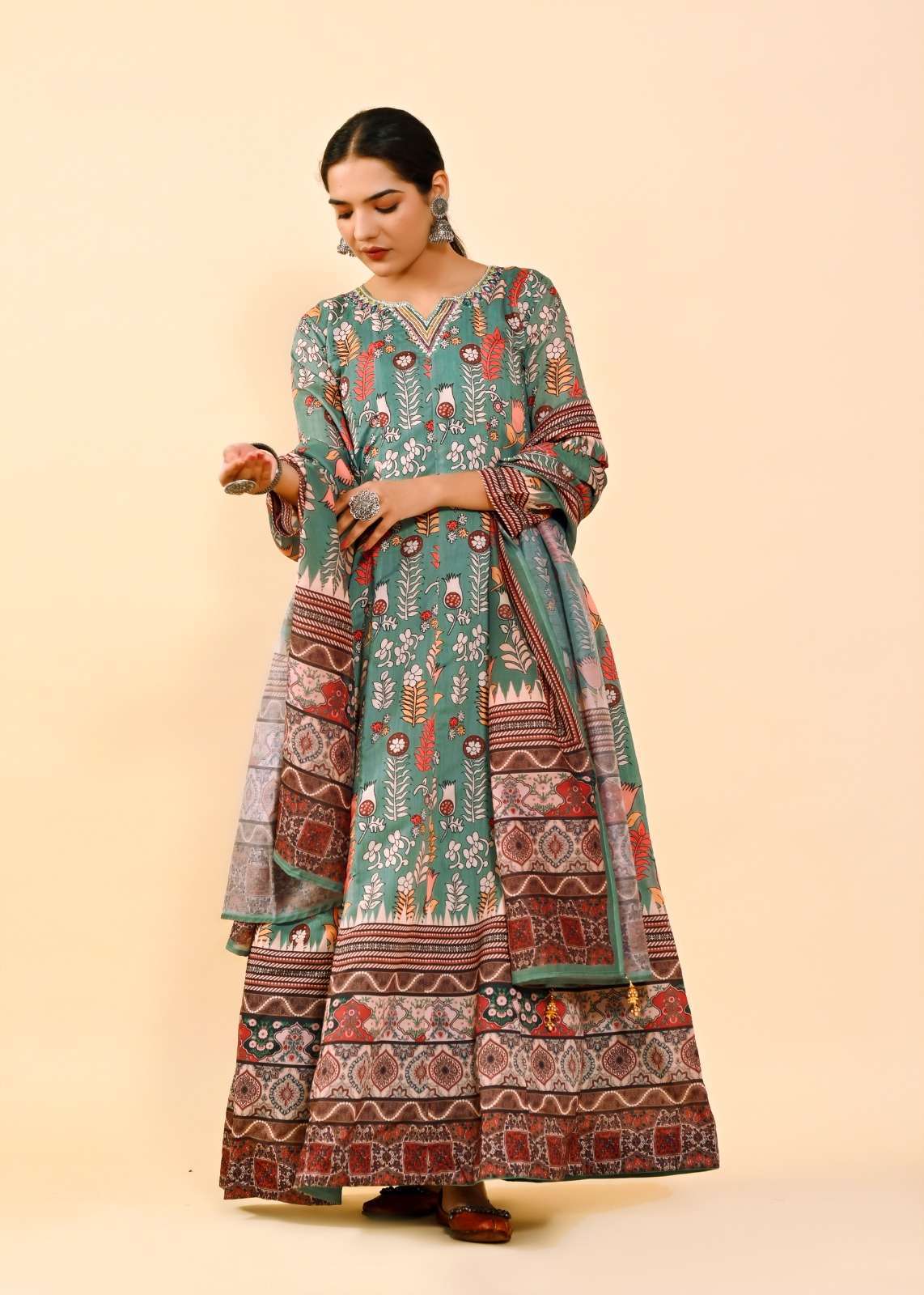 Lucaya Vol 7 Kalamkari Anarkali Readymade Gown With Dupatta Wholesale catalog
