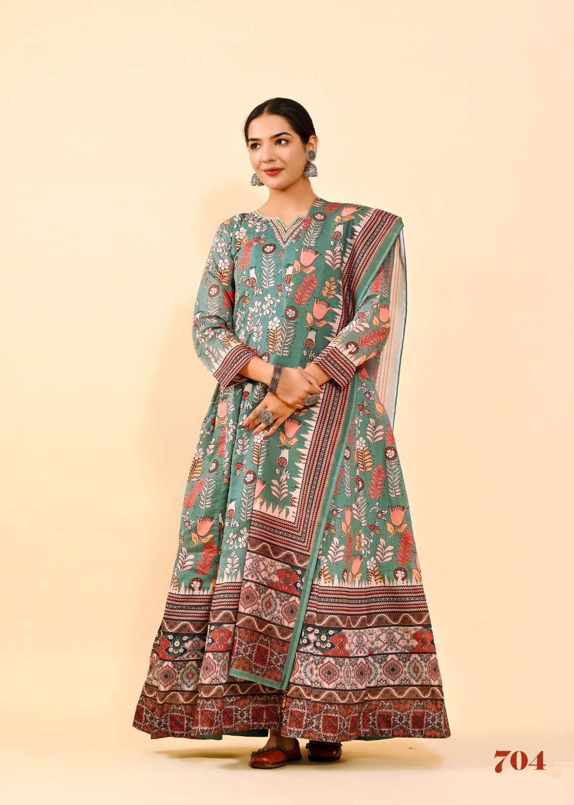 Lucaya Vol 7 Kalamkari Anarkali Readymade Gown With Dupatta Wholesale catalog