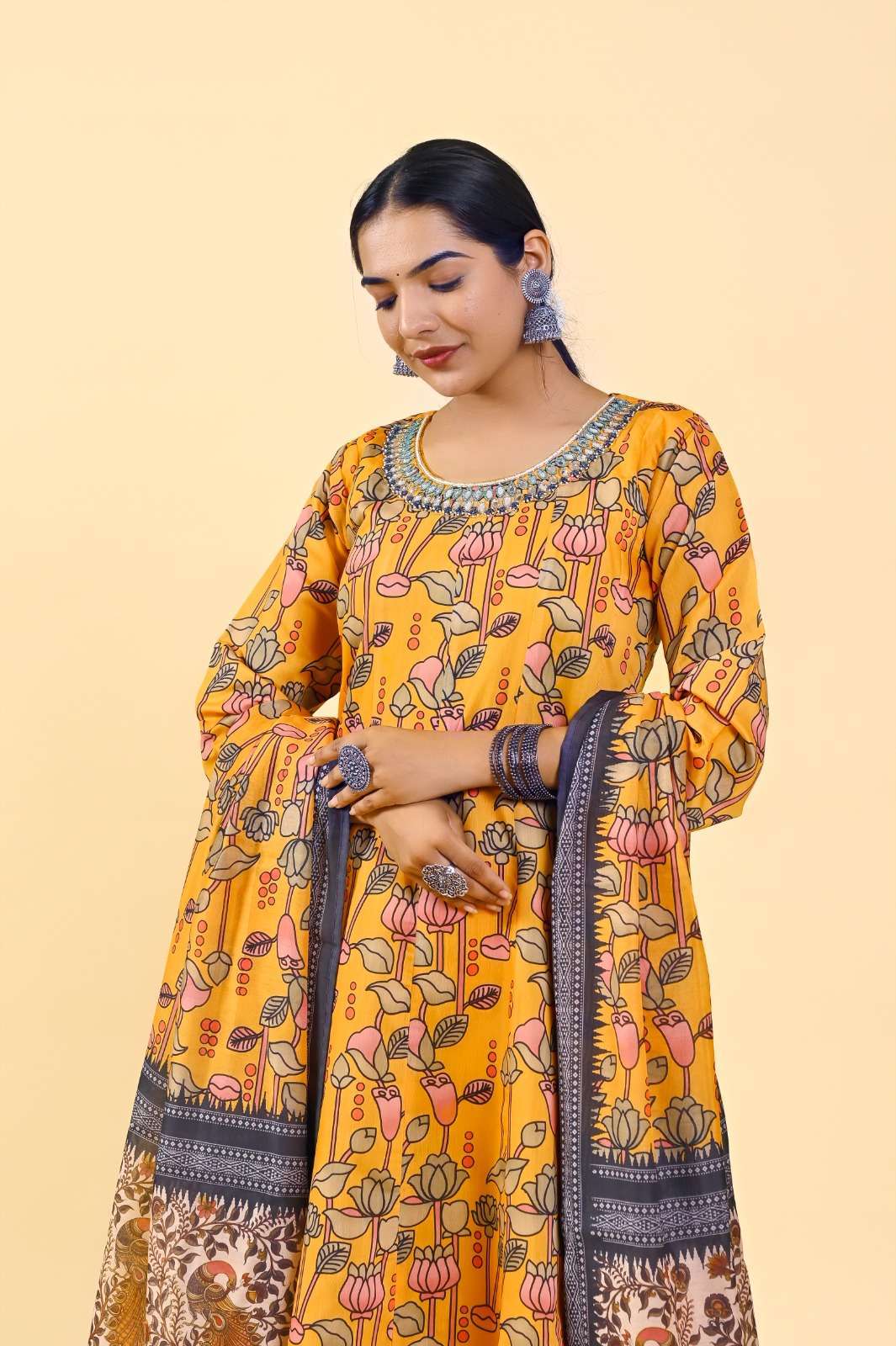 Lucaya Vol 7 Kalamkari Anarkali Readymade Gown With Dupatta Wholesale catalog