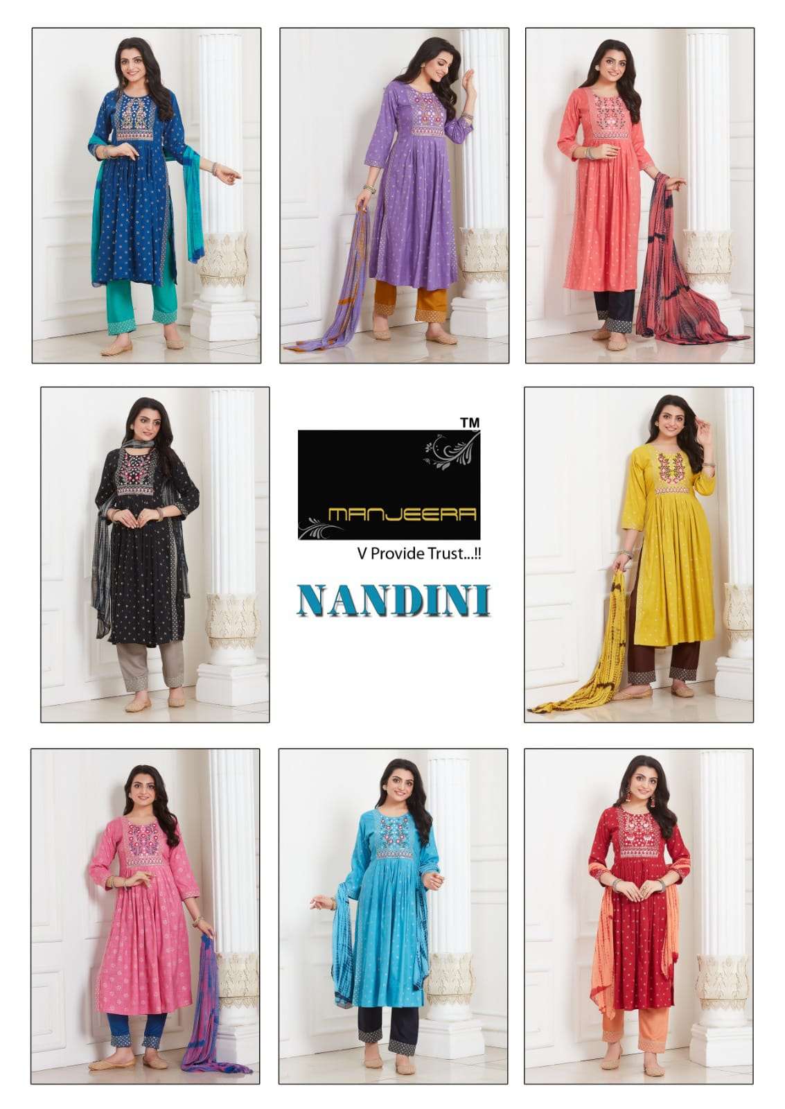 MANJEERA NANDANI NYRA CUT KURTI WHOLESALE CATALOG