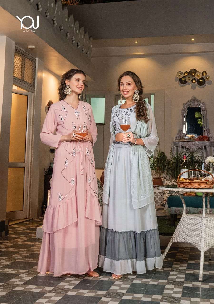 Qala Georgette Fancy Gown Kurti Wholesale catalog