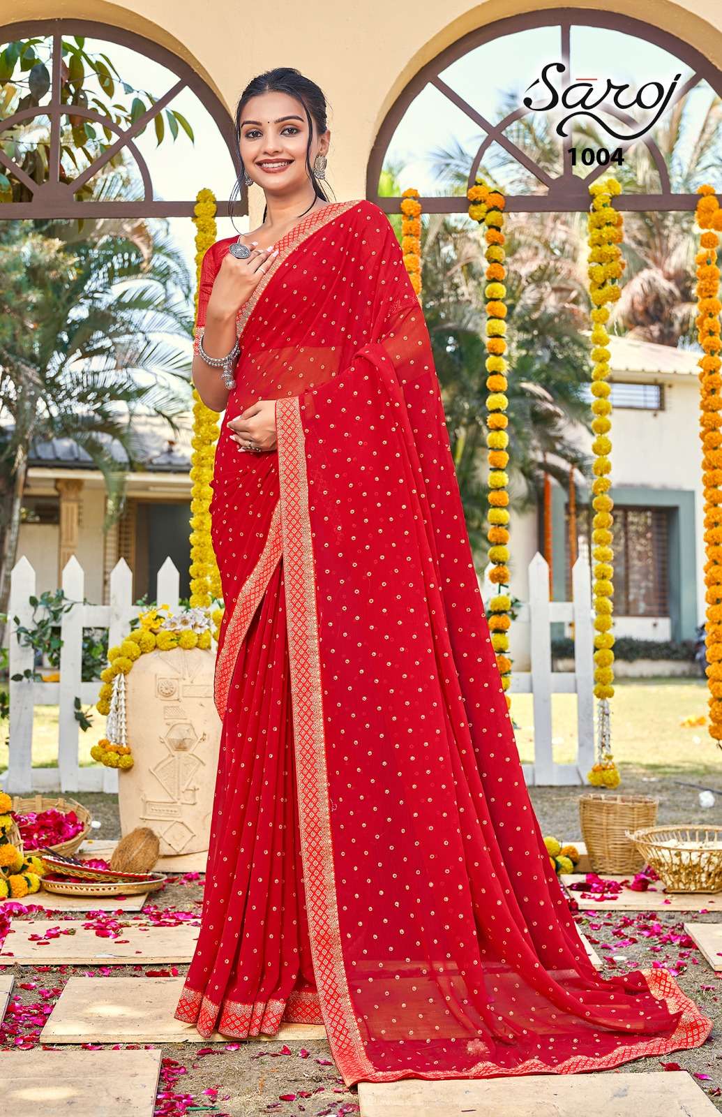 Saroj Jigisha Designer Georgette Saree Wholesale catalog
