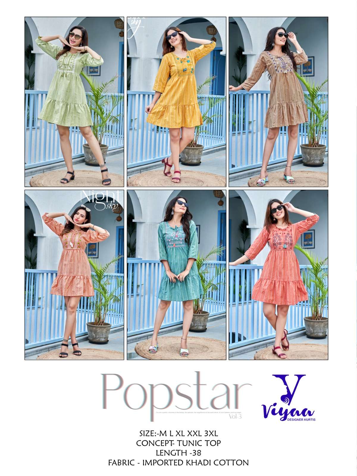VIYAA DESIGNER POPSTAR V1 TUNIC Kurti Wholesale catalog