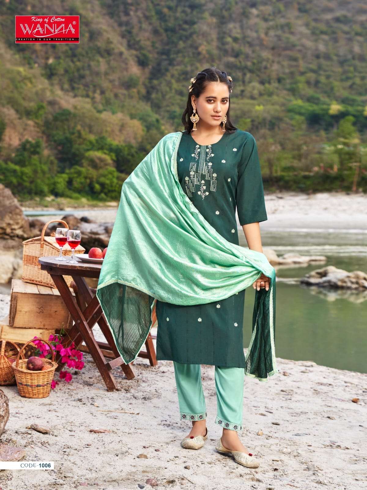 Wanna Imara  Kurti With Pant & Dupatta Wholesale catalog