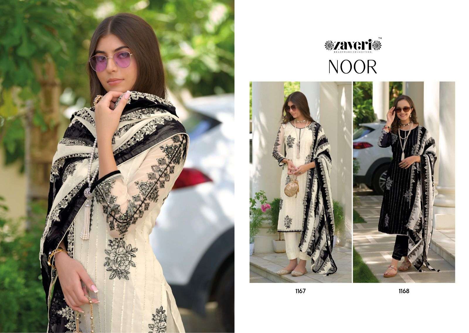 Zaveri BLACK - WHITE NOOR KURTI WHOLESALE CATALOG