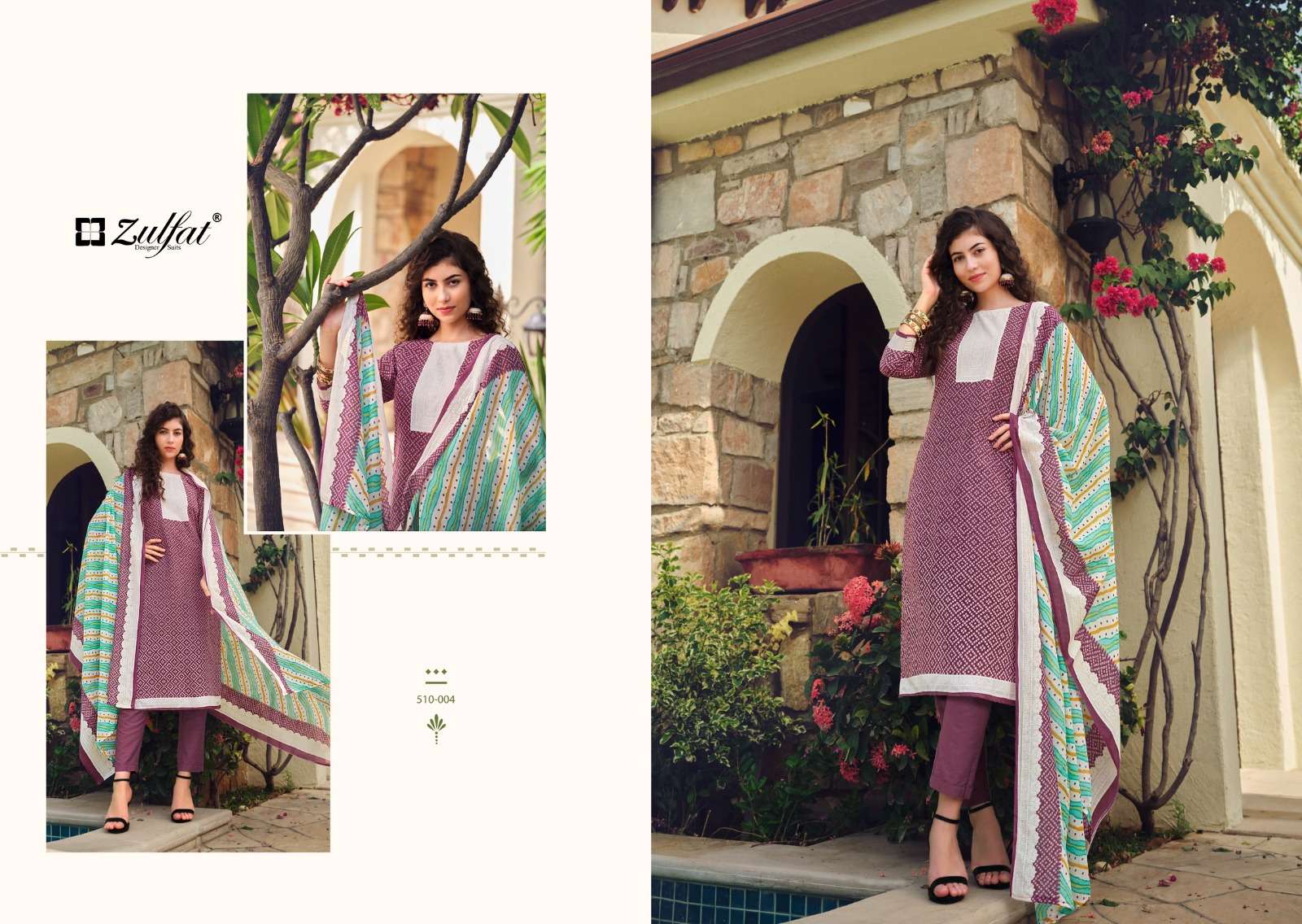 Zulfat ISABELLA Pure Cotton Women Dress Materials Wholesale catalog