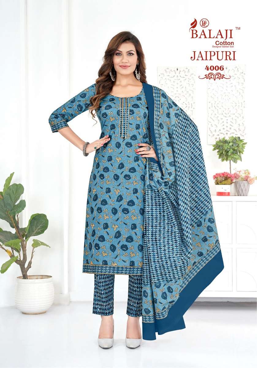 Balaji Jaipuri Vol-4 – Kurti Pant With Dupatta - Wholesale Catalog 