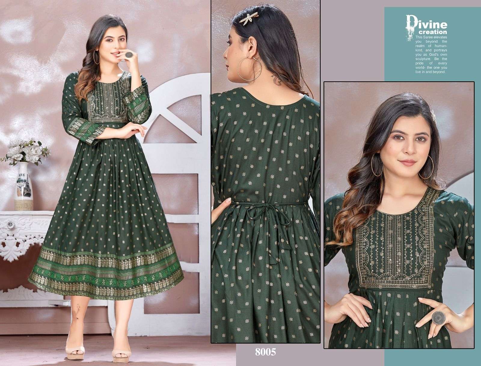 BEAUTY QUEEN I’M BINDASS-2 HEAVY RAYON 14 KG FOIL PRINT Kurti Wholesale catalog