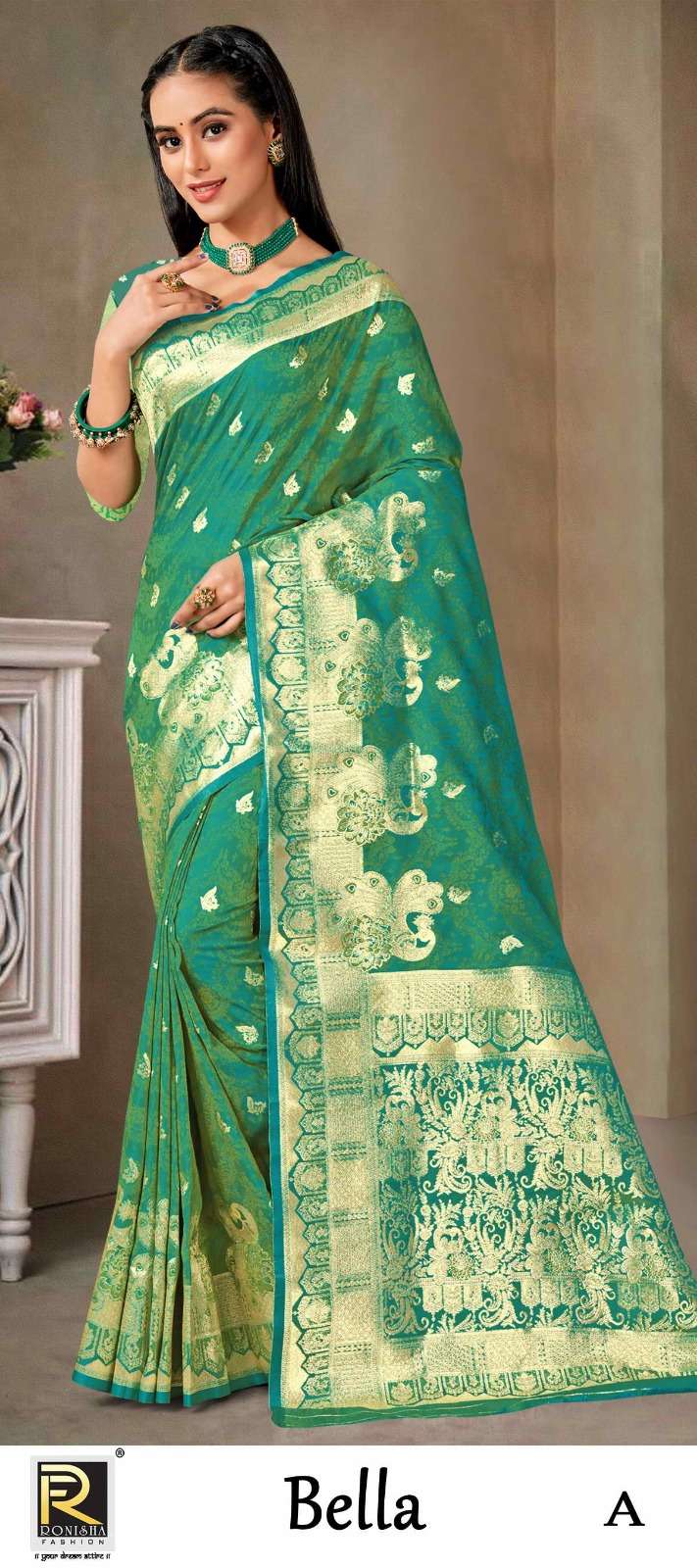 BELLA  BY RONISHA SAREE  FABRICS BANARASI SILK 50*600 FANCY DESIGNER SUPER HIT COLLECTION 