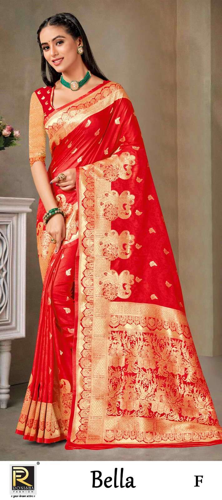 BELLA  BY RONISHA SAREE  FABRICS BANARASI SILK 50*600 FANCY DESIGNER SUPER HIT COLLECTION 