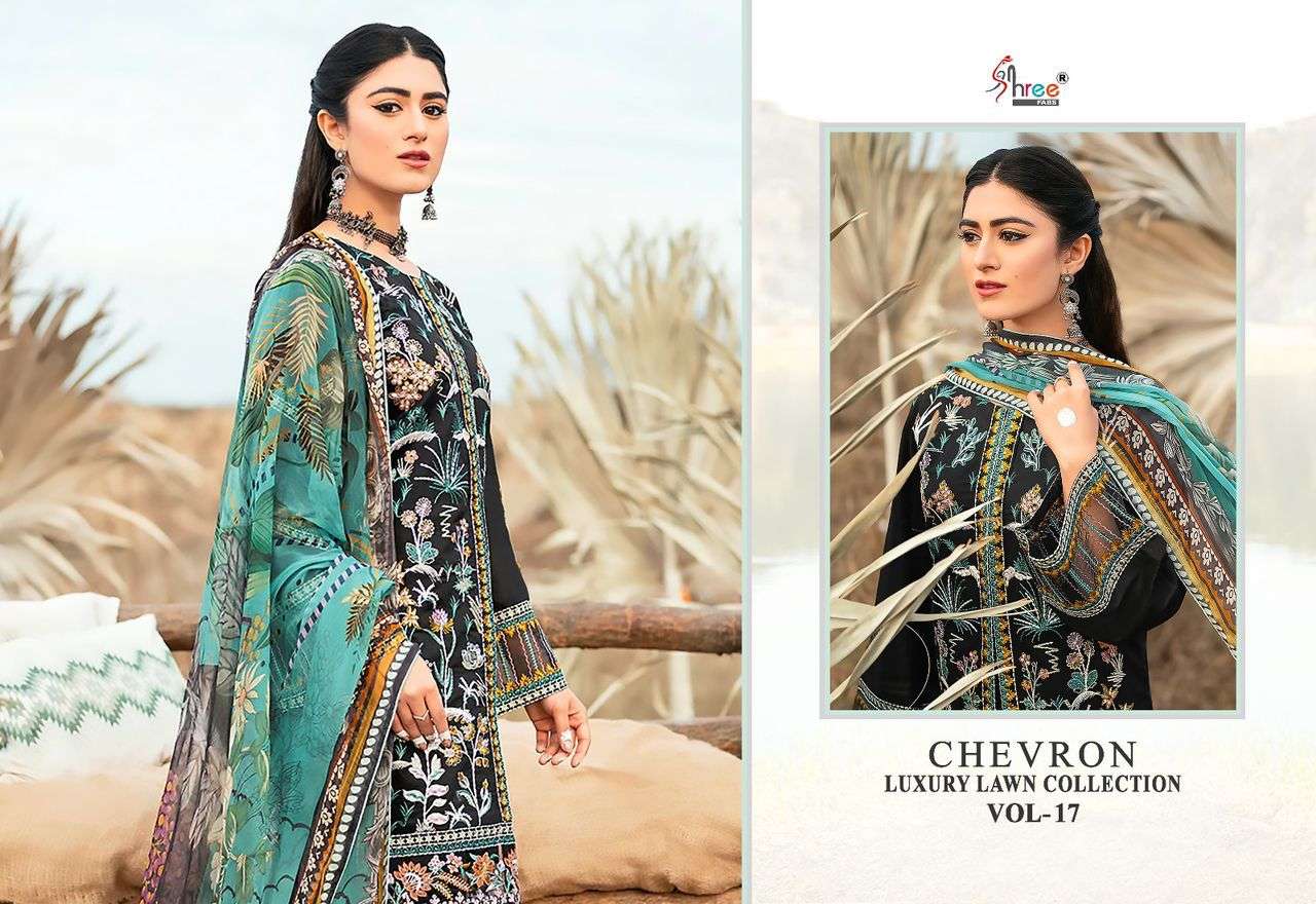 CHEVRON LUXURY LAWN COLLECTION VOL-17 SIFFON Salwar Kameez Wholesale catalog