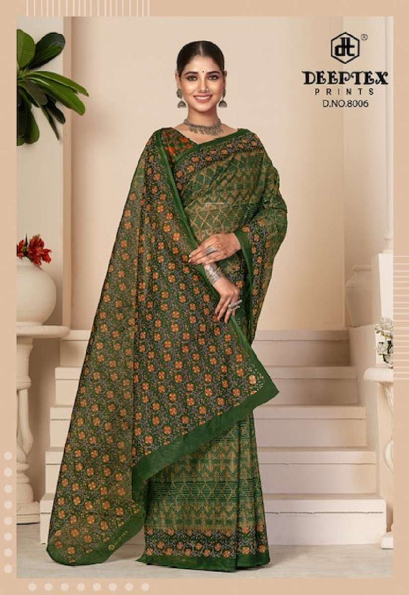 Deeptex Prime Time Vol-8 – Pure Cotton Saree - Wholesale Catalog