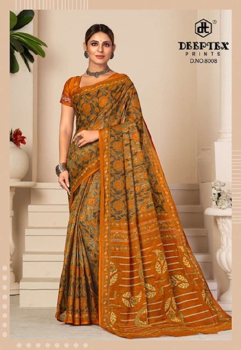 Deeptex Prime Time Vol-8 – Pure Cotton Saree - Wholesale Catalog