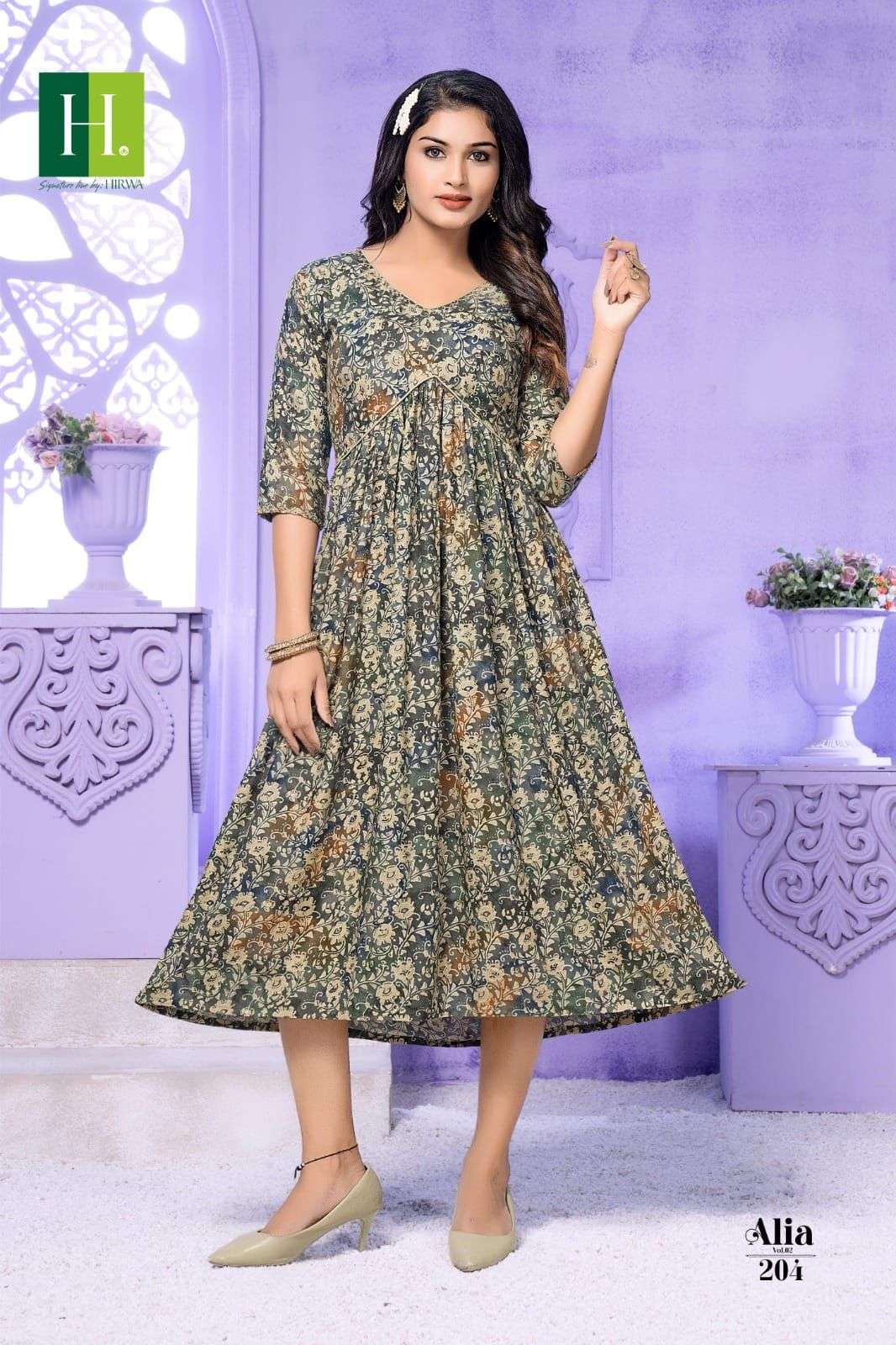 HIRWA ALIA vol - 2 Alia Cut Kurti Wholesale catalog