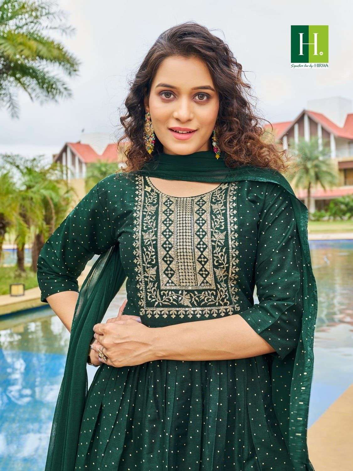 HIRWA  SINDOOR Naira cut Kurti Wholesale catalog