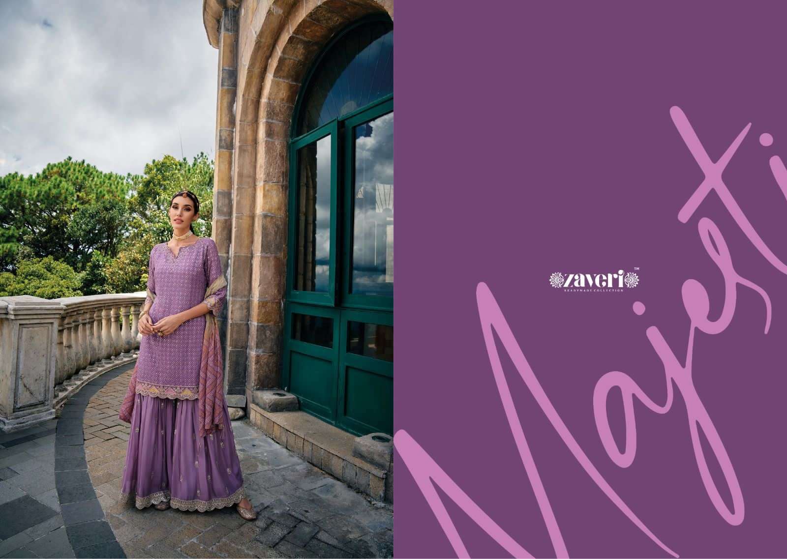 Majestic chinon with emboidery & khatali work Salwar Kameez Wholesale catalog