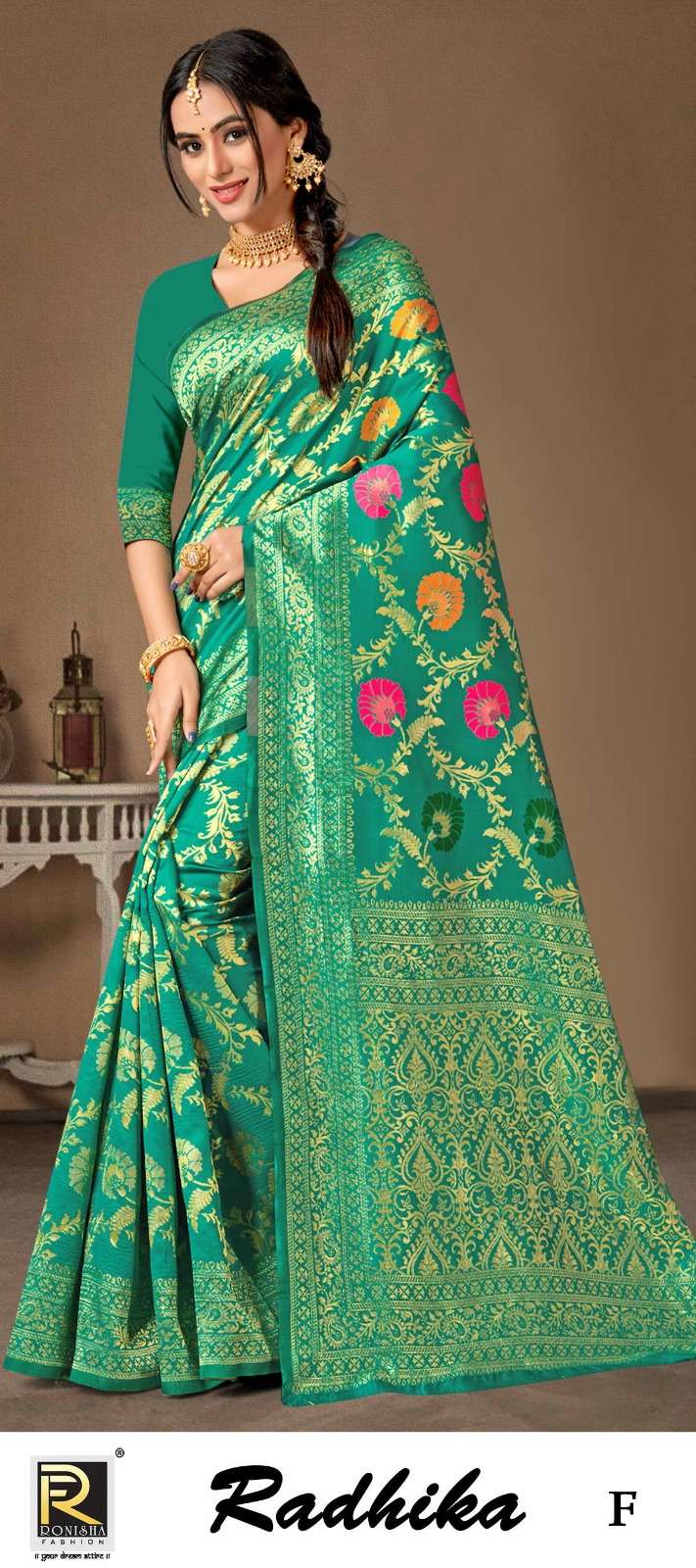 RADHIKA  BY RONISHA SAREE BANARASI SILK FABRICS SUPER HIT COLLECTION 
