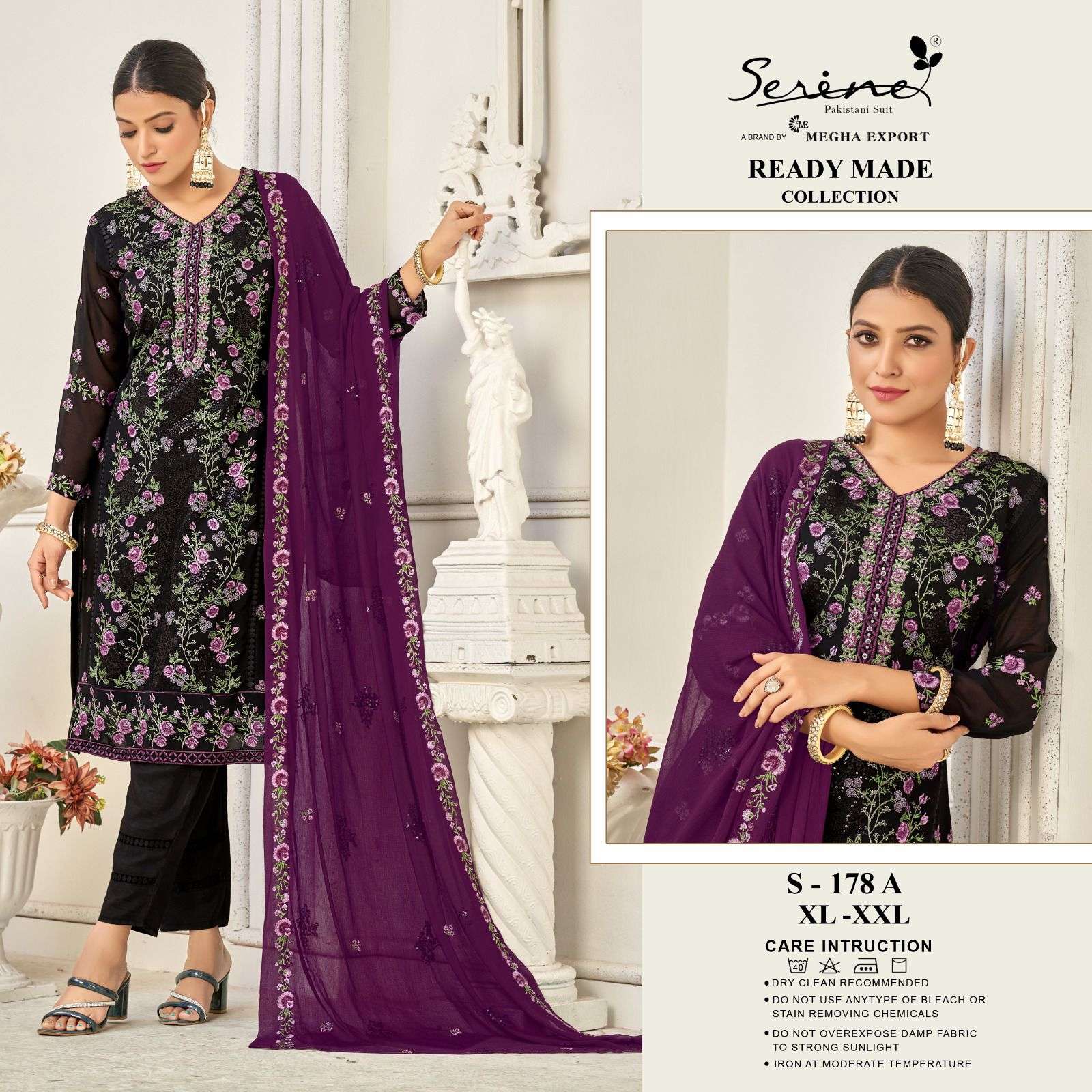 Serine S 178 Heavy Georgette Pakistani Ready Made Suits Wholesale catalog