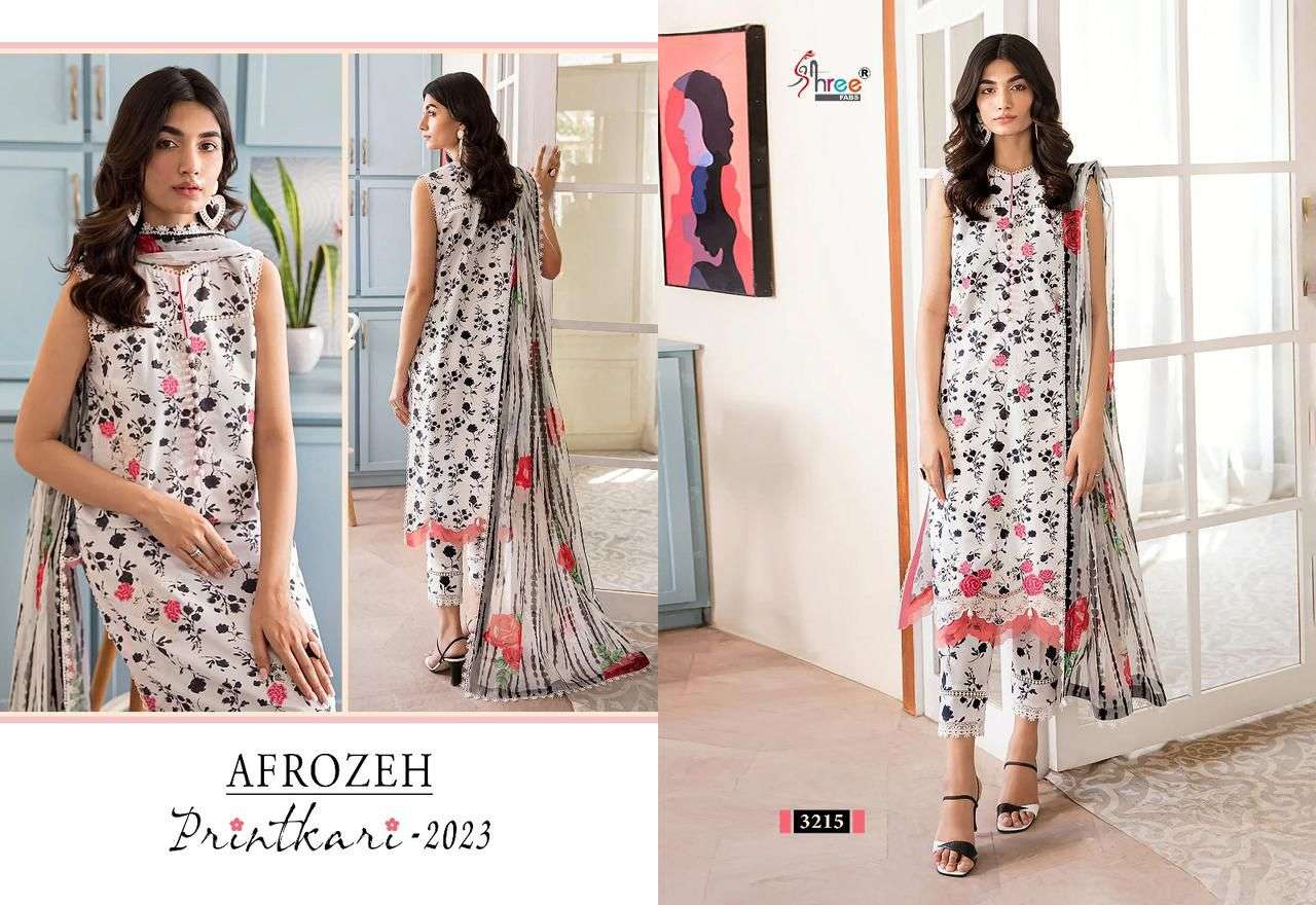 Shree Afrozeh Printhari 2023 Chiffon Dupatta Salwar Suits Collection Wholesale catalog