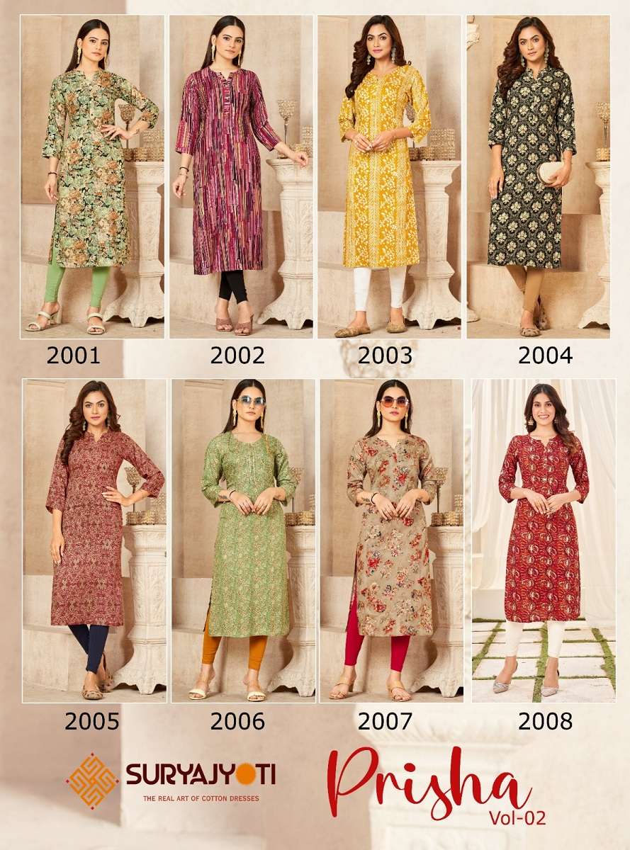 Suryajyoti Prisha Vol-2 – Fancy Kurtis - Wholesale Catalog