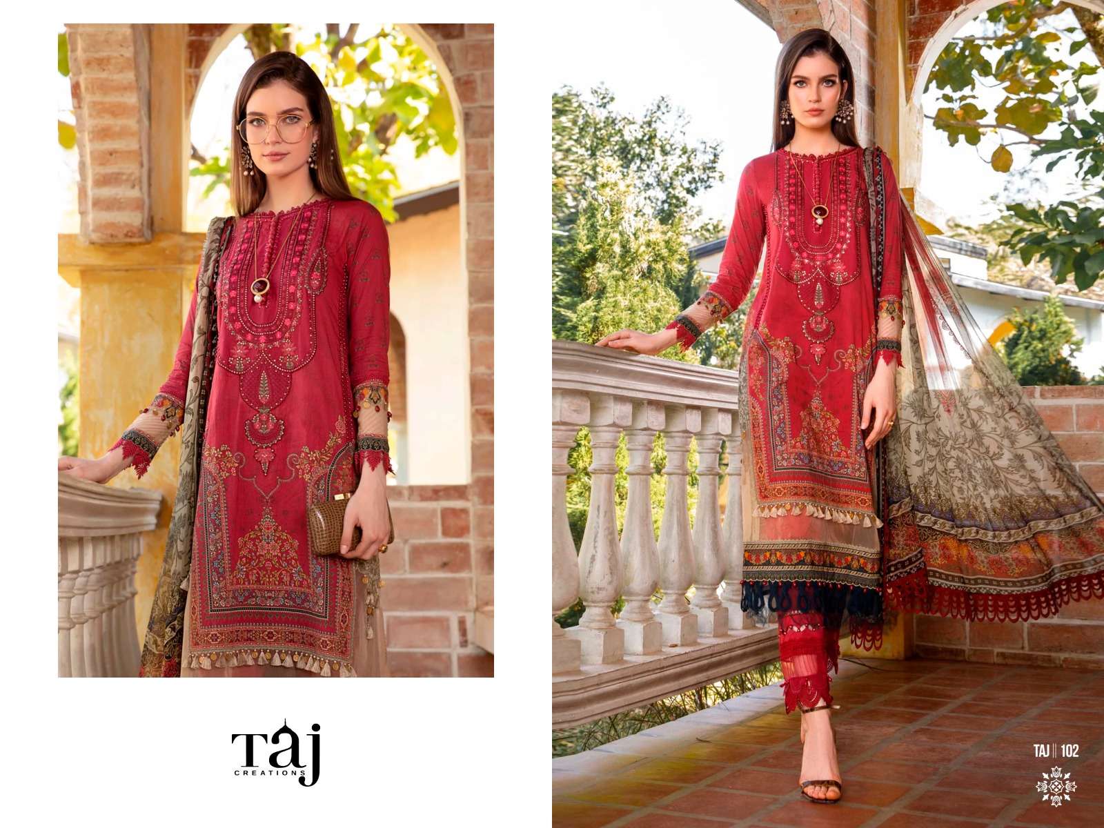 Taj Maria B M Prints Super Hit 2 Cotton Dupatta Salwar Suits Wholesale catalog