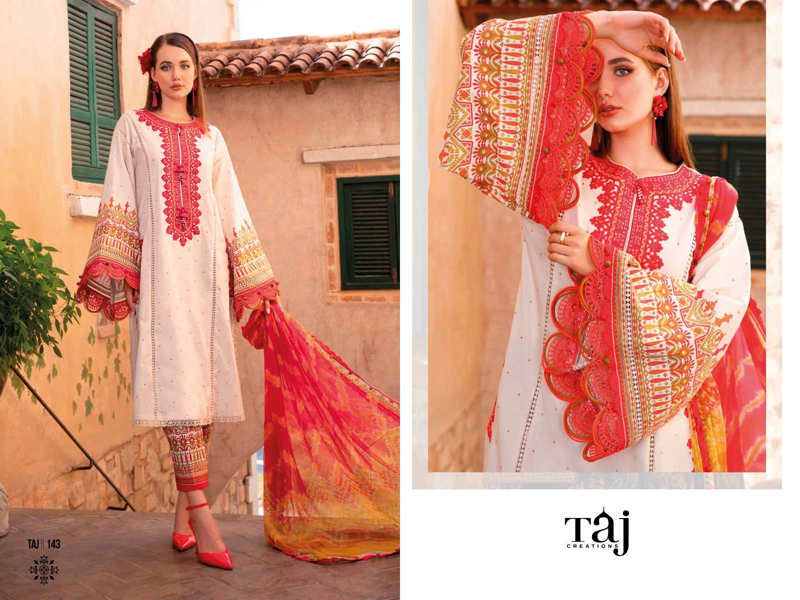 Taj Maria B M Prints Super Hit 2 Cotton Dupatta Salwar Suits Wholesale catalog