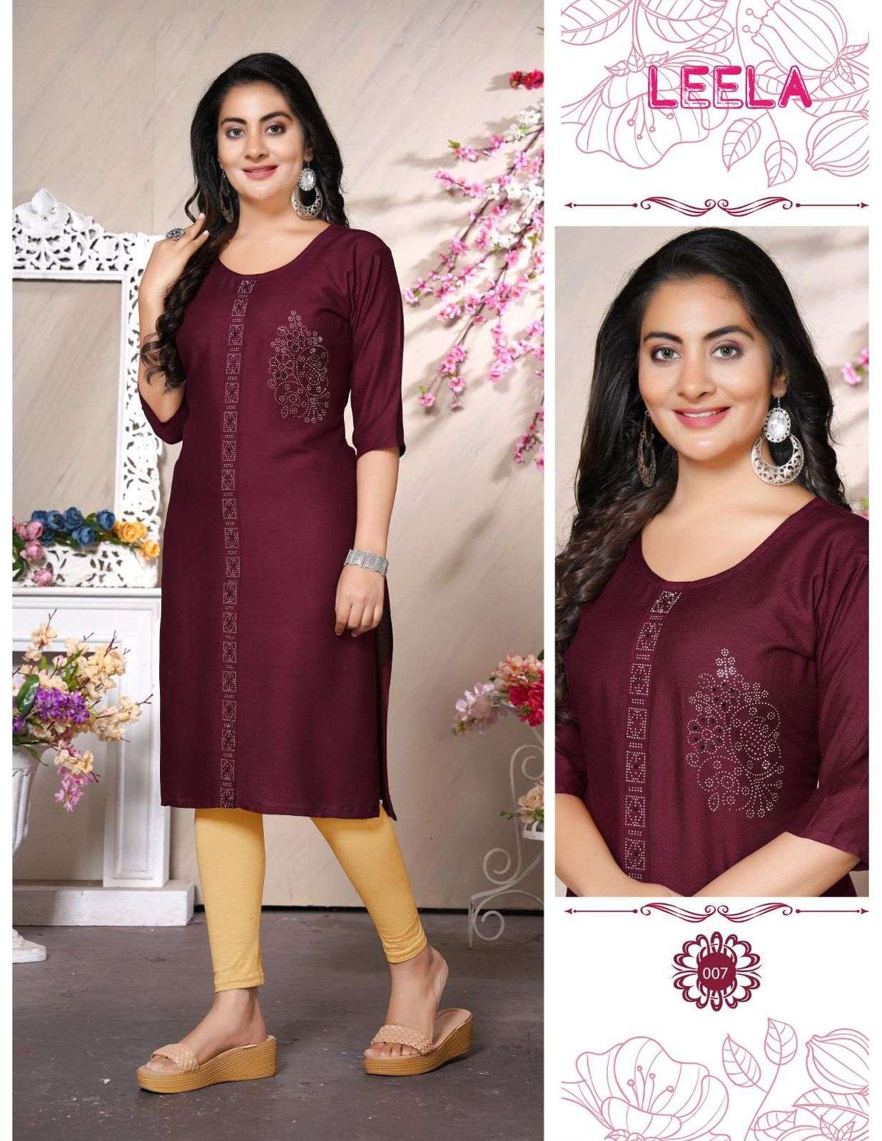 Trendy Leela Rayon Plain Kurti Wholesale catalog