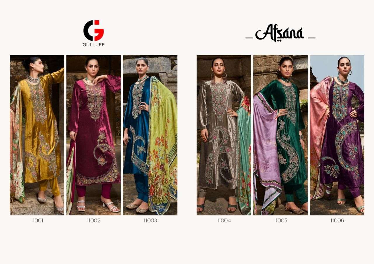 AFSANA GULL JEE Viscose Muslin Salwar Kameez Wholesale catalog