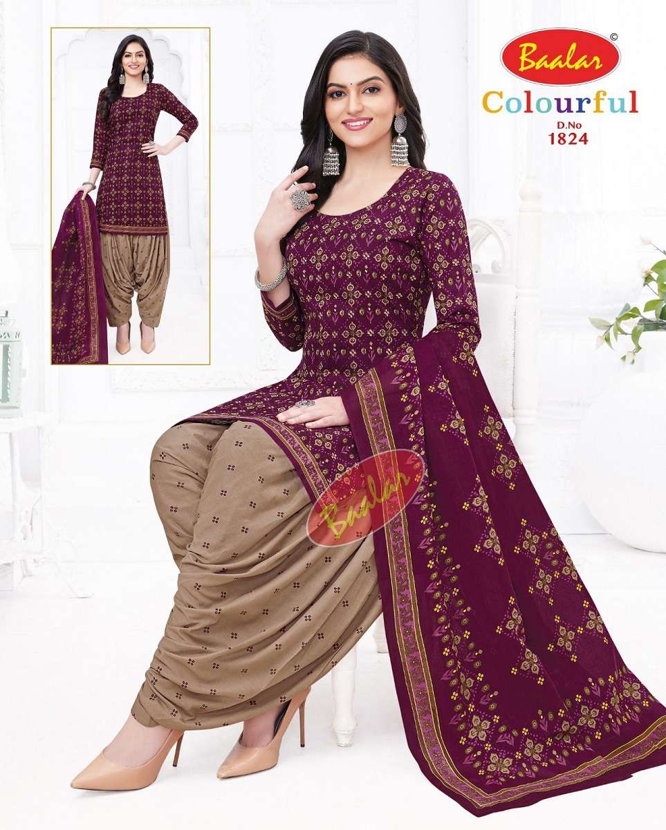 Baalar Colourful Vol-18 - Dress Material  - Wholesale Catalog