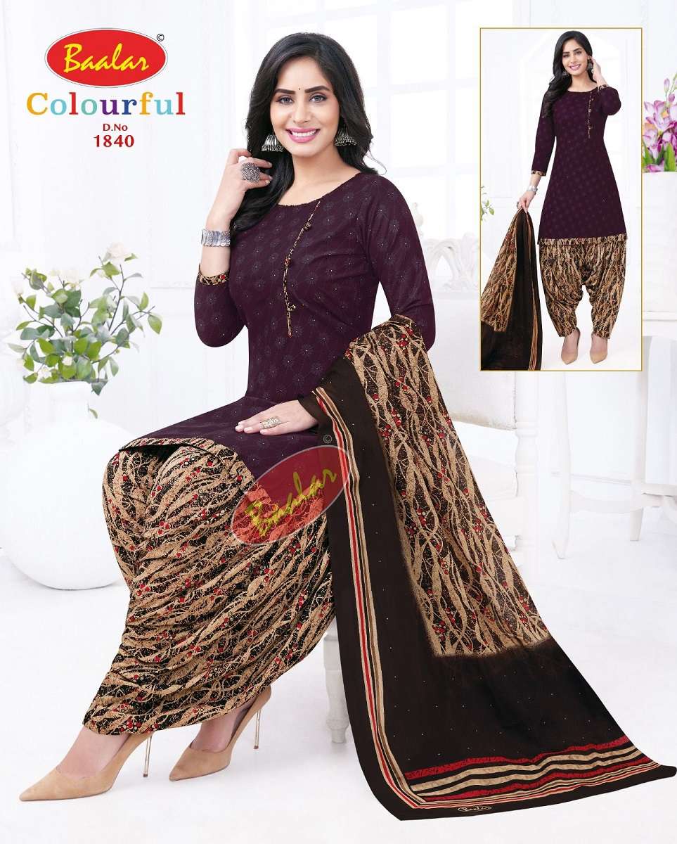 Baalar Colourful Vol-18 - Dress Material  - Wholesale Catalog