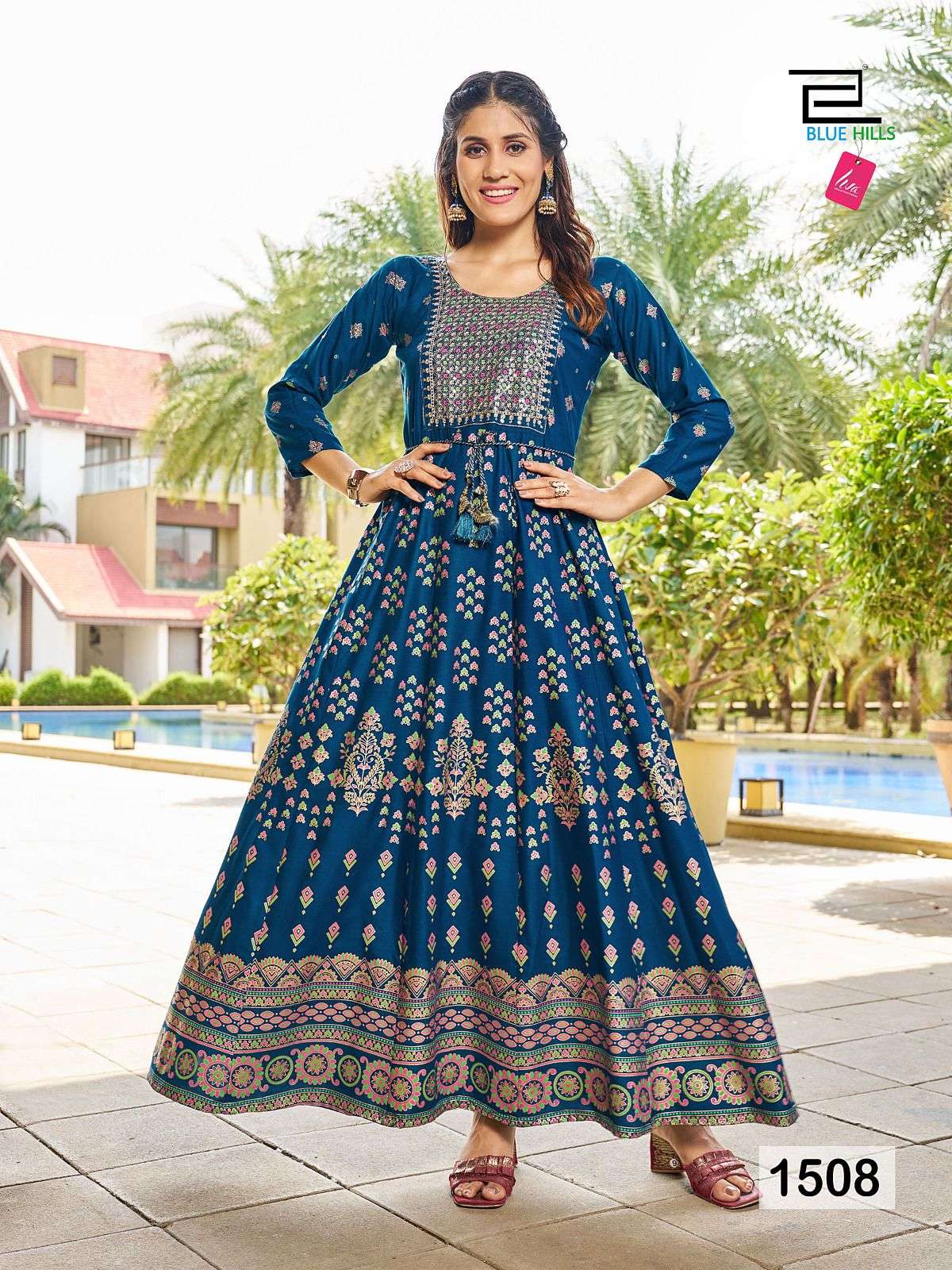 BLUE HILLS Diwali night VOL -15  Gown Kurti Wholesale catalog