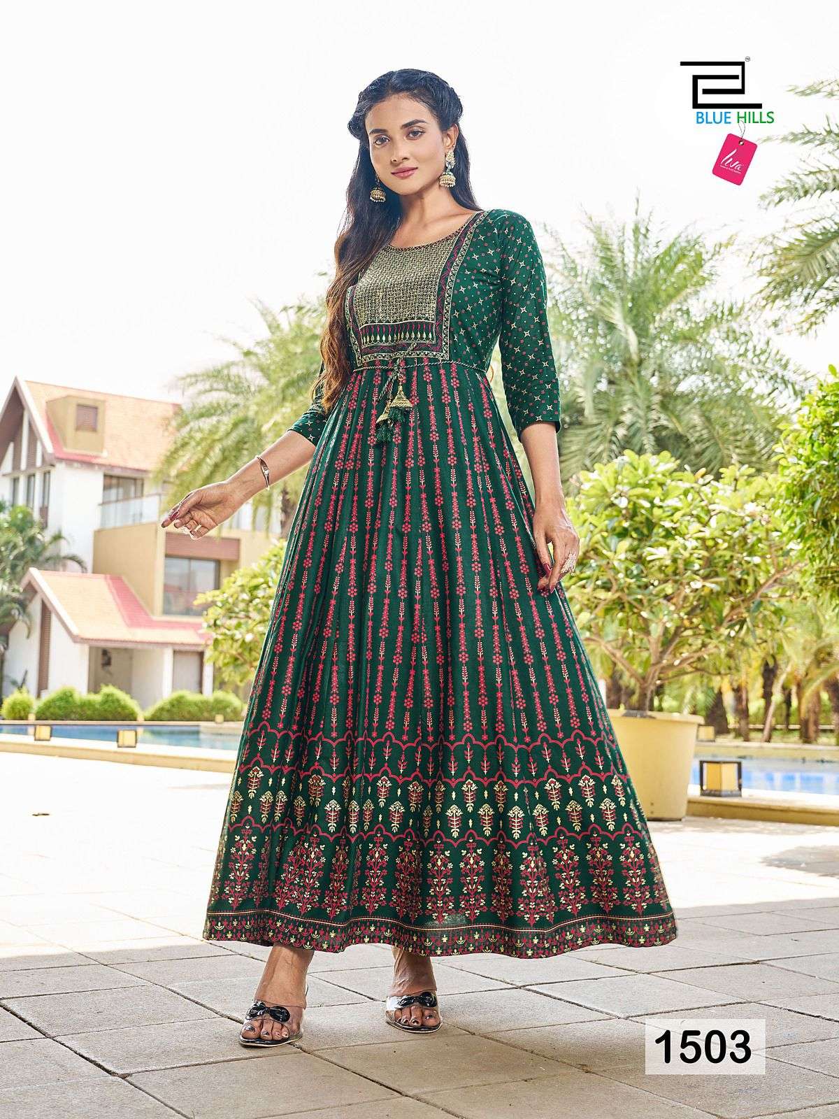 BLUE HILLS Diwali night VOL -15  Gown Kurti Wholesale catalog