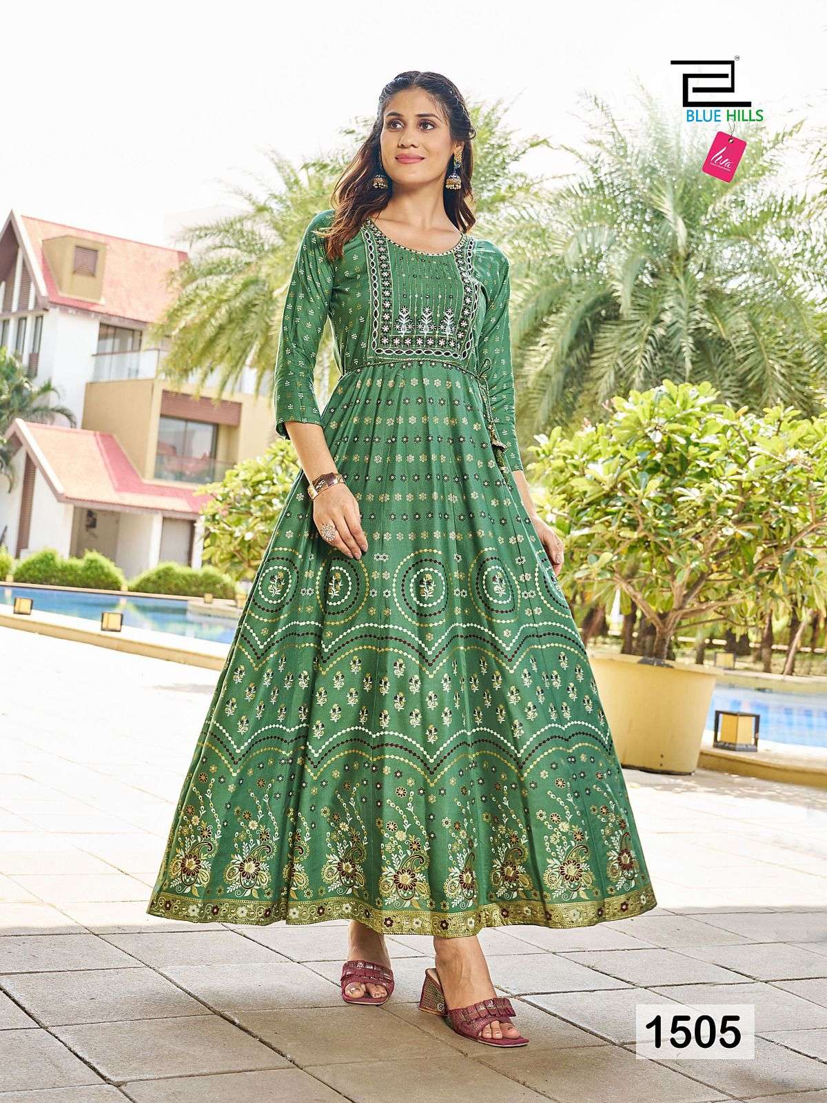 BLUE HILLS Diwali night VOL -15  Gown Kurti Wholesale catalog