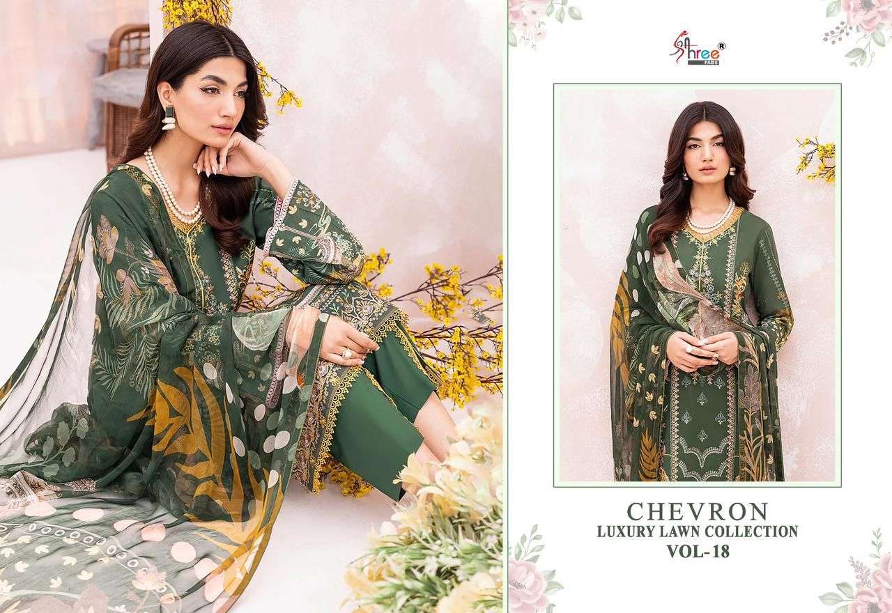 CHEVRON LUXURY LAWN COLLECTION VOL-18 COTTON Salwar Kameez Wholesale catalog