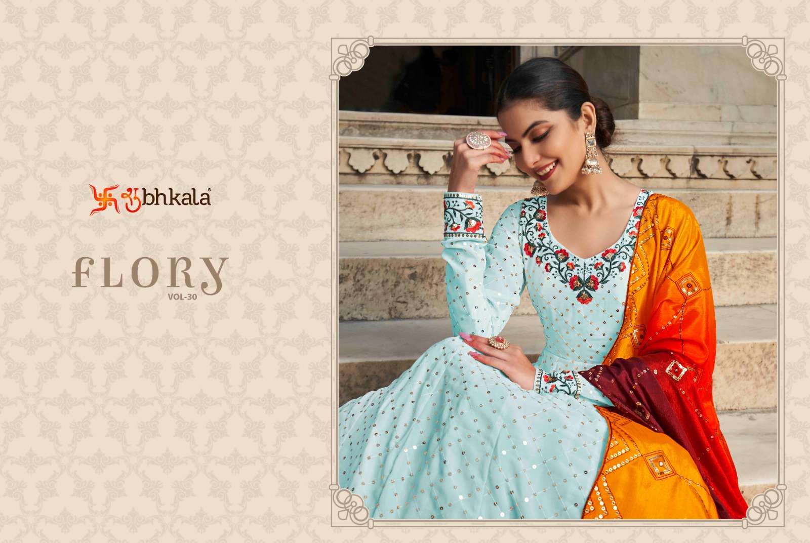 FLORY VOL. 30 Sequince Embroidered Work Stitched Anarkali Gown Kurti Wholesale catalog