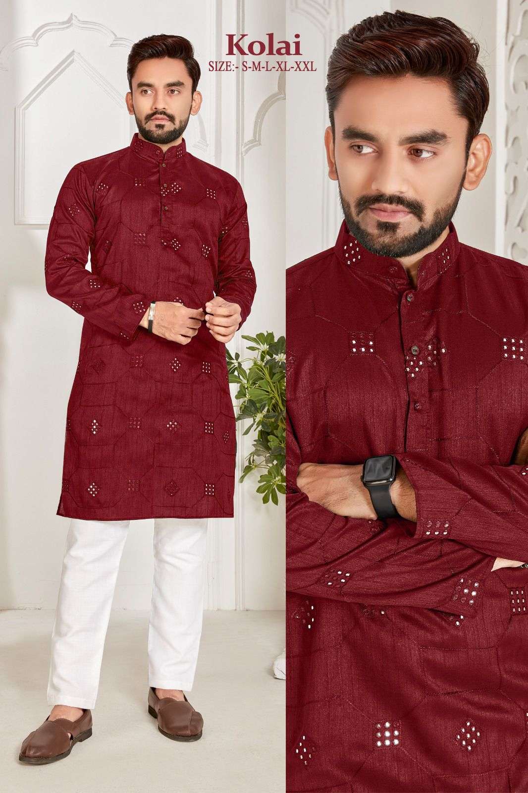 KOLAI RAYON COTTON FULL EMBROIDERY MIRROR WORK KURTA Wholesale catalog