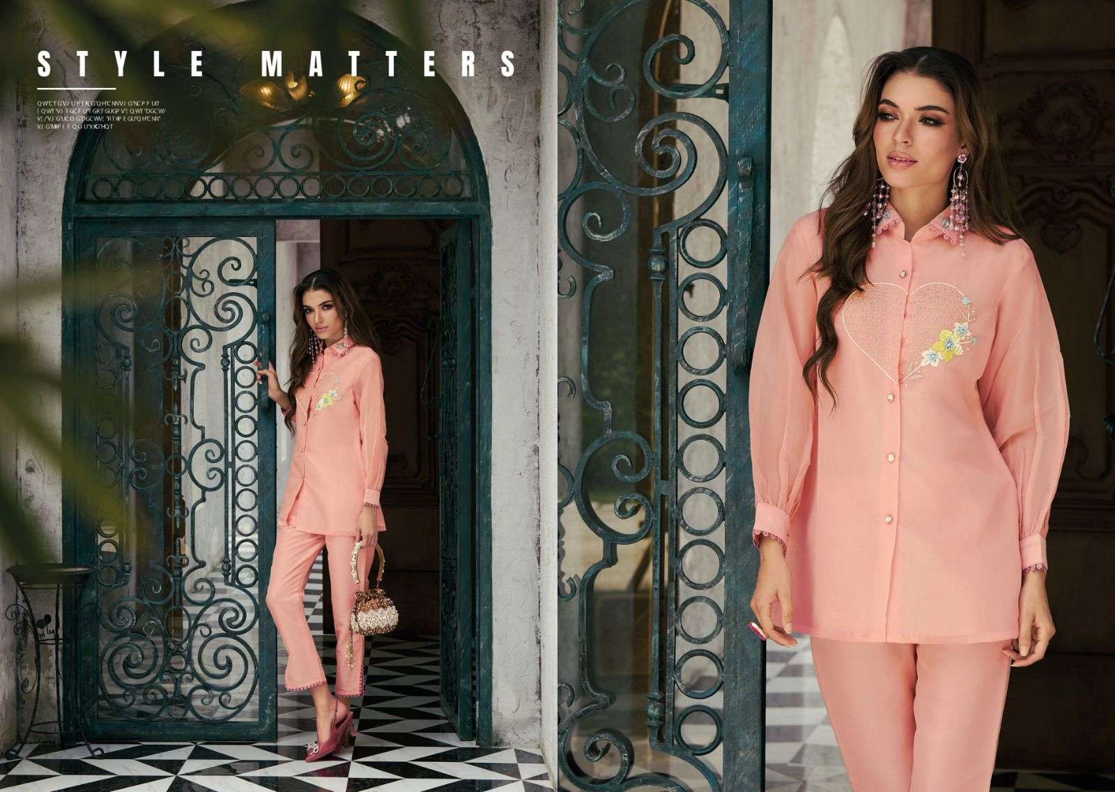 Lady Leela Marbles Organza Fancy Co Ord Set Kurti Wholesale catalog