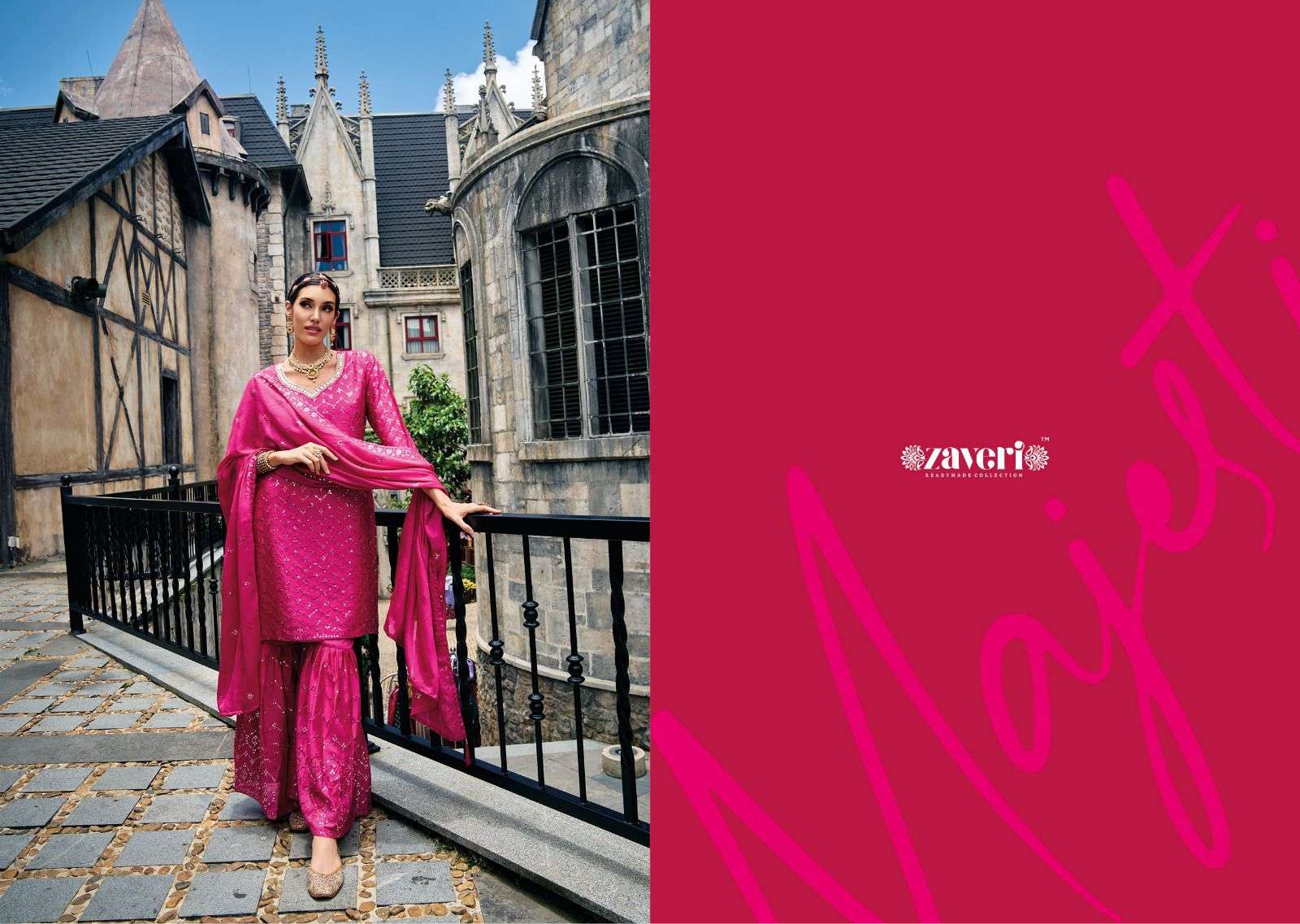 Majestic chinon with emboidery Salwar Kameez Wholesale catalog
