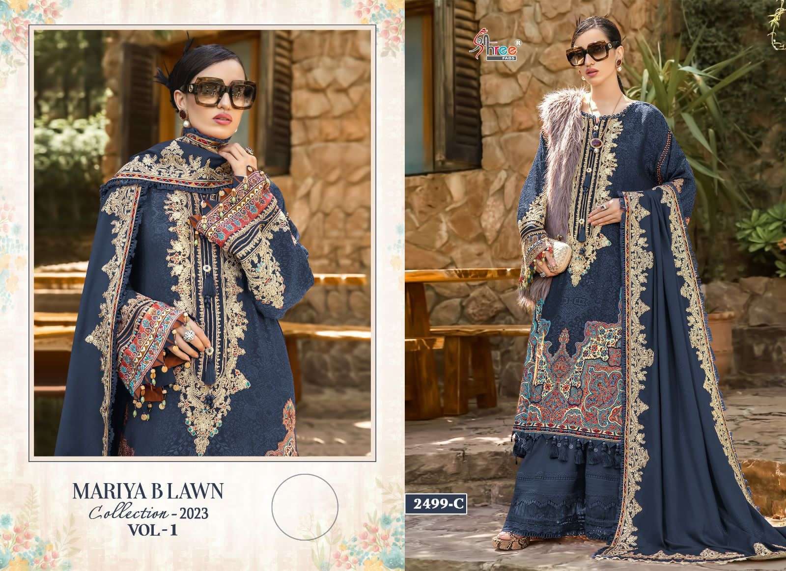 MARIYA B LAWN COLLECTION. 23 Vol-1 COTTON Salwar Kameez Wholesale catalog 